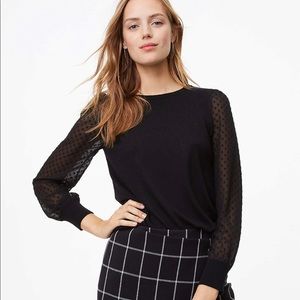 NWT LOFT Dotted Mixed Media Sweater